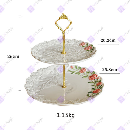 Porcelain - Floral Dessert Plates French Style
