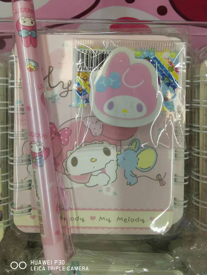 staionery set/4 notebooks&1 pen&1 eraser