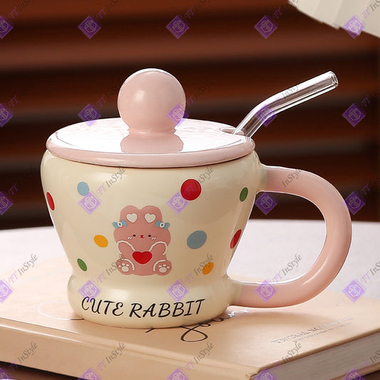 Porcelain - Mugs (Bunny, pink & red)