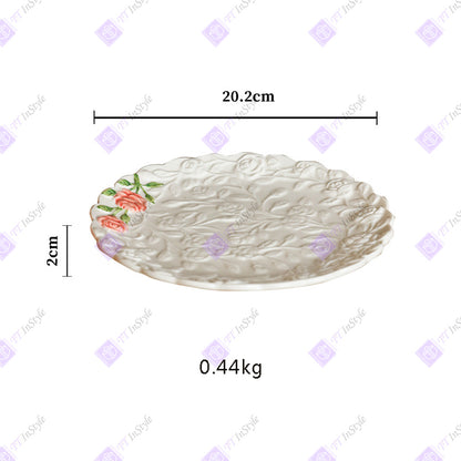 Porcelain - Floral Dessert Plates French Style