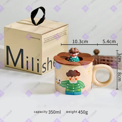 Porcelain - Mugs (Cartoon Girl, Boy, with Box)