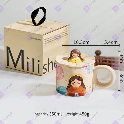 Porcelain - Mugs (Cartoon Girl, Boy, with Box)