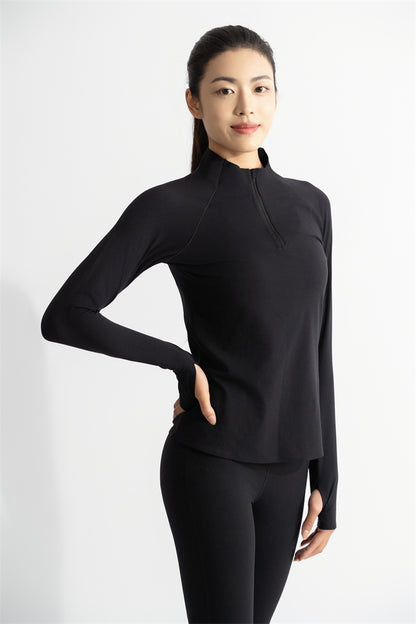 Women's Cropped Half Zip Sports Top