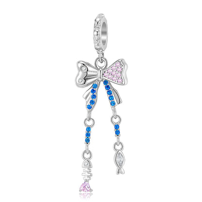 Original New Ocean Series Blue Dangle Charm for Bracelets and Necklaces in S925 Sterling Silver