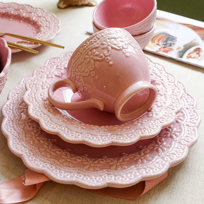 Porcelain - Girly Lace Sculpture Kitchen, Dining ware
