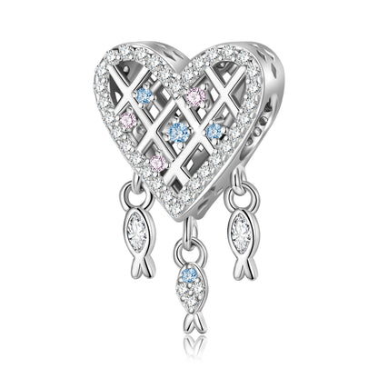 Original New Ocean Series Blue Dangle Charm for Bracelets and Necklaces in S925 Sterling Silver