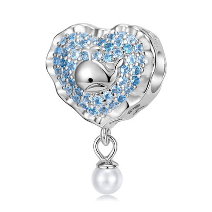 Original New Ocean Series Blue Dangle Charm for Bracelets and Necklaces in S925 Sterling Silver
