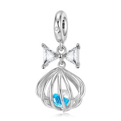Original New Ocean Series Blue Dangle Charm for Bracelets and Necklaces in S925 Sterling Silver
