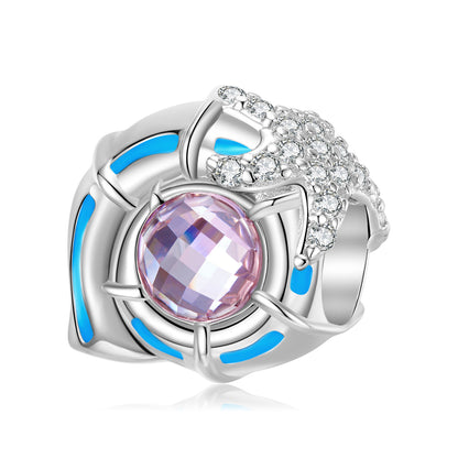 Original New Ocean Series Blue Dangle Charm for Bracelets and Necklaces in S925 Sterling Silver