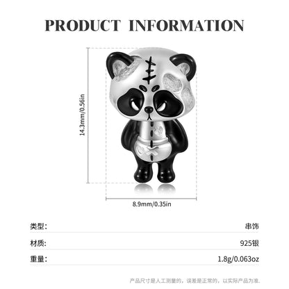 Original Design Panda Doll Charms for Bracelets in S925 Sterling Silver