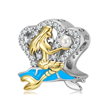 Original New Ocean Series Blue Dangle Charm for Bracelets and Necklaces in S925 Sterling Silver