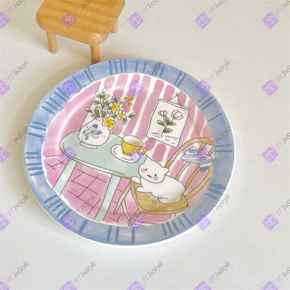 Porcelain - Plate (Cat & Family)