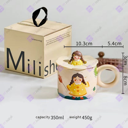 Porcelain - Mugs (Cartoon Girl, Boy, with Box)