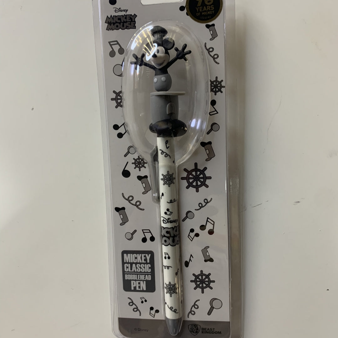 Disney Pen With Pull-back Car And Classic Mickey Series Bobblehead Pen