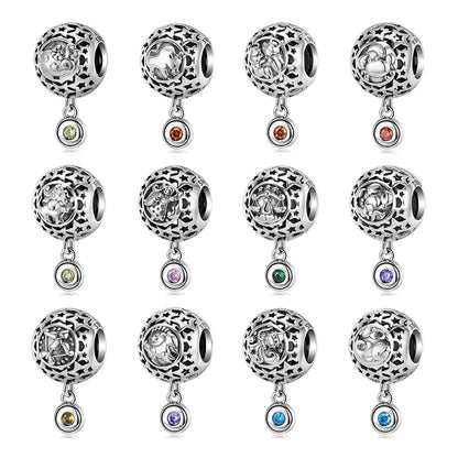 New Twelve Constellations Charms for Bracelet and Necklace in S925 Sterling Silver to fit Pandora Bracelet