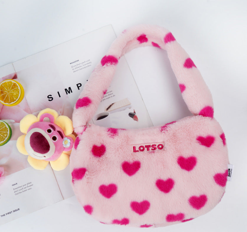 Furry lotso winnie alien hand bag
